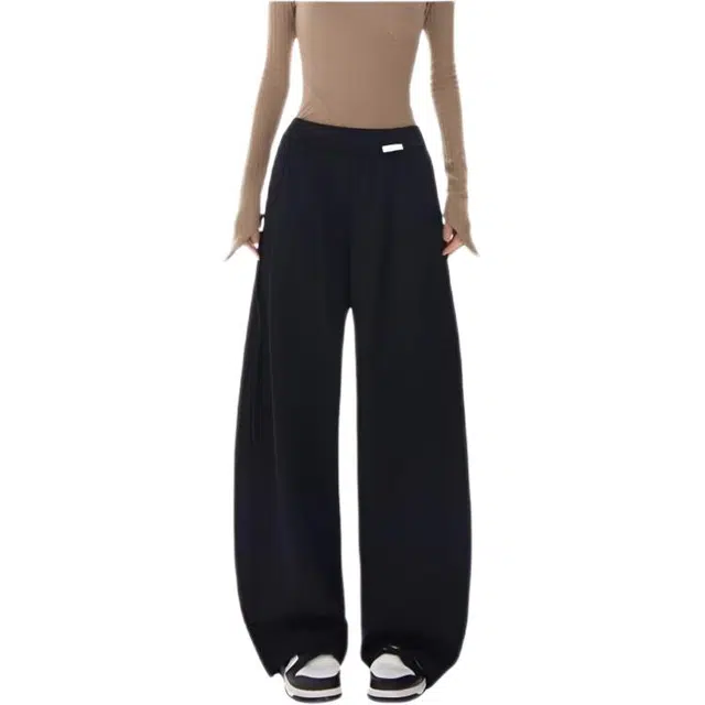 木木兔 潮流时尚版香蕉阔腿裤宽松镰刀裤高腰休闲裤 女款