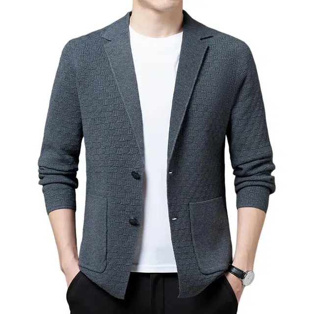 卡丹狄诺 男士秋冬季加厚外套开衫男上衣针织衫 男款