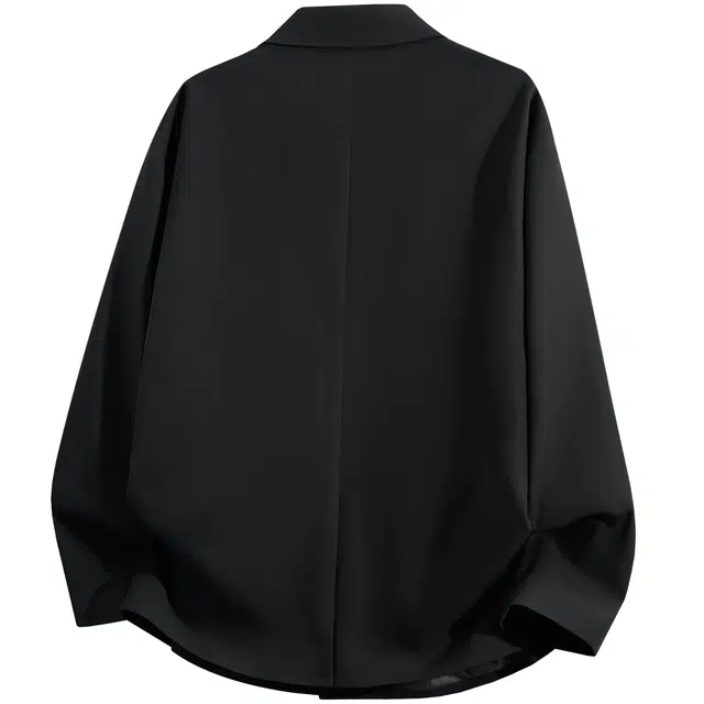 稻草人 美式高街基础款纯色垫肩外套高级感日常百搭休闲宽松潮流落肩长袖单排扣轻奢西装 男女同款