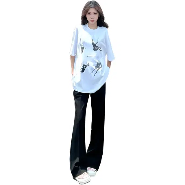 佑麟 直筒西裤薄款痞帅美式高街微喇百搭休闲裤 男女同款