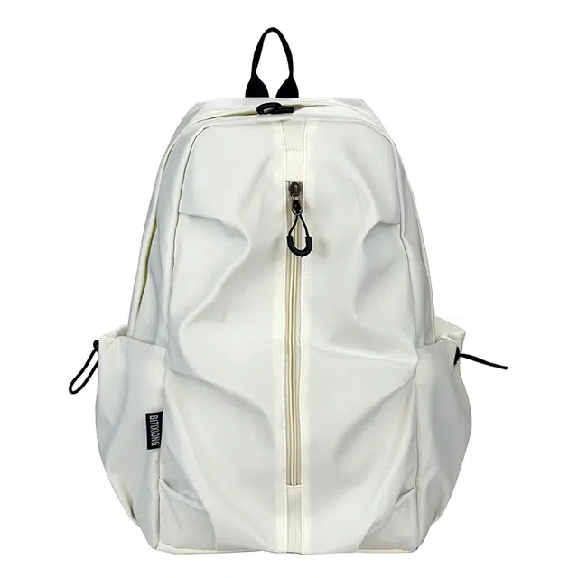 行途 设计简约纯色校园通勤 尼龙 双肩包 男女同款情侣款 黑色/白色/红色/浅蓝色