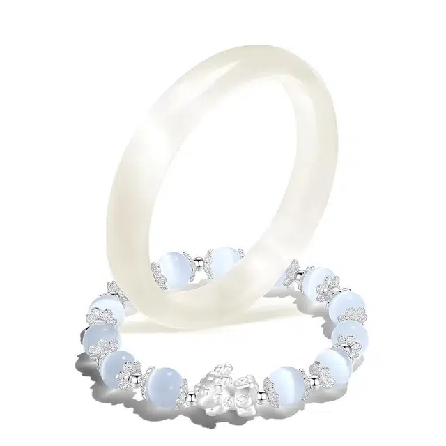 京华录 【甄选】新中式国潮香槟金正圈平安镯 一步一响 荔枝冻 甜美百搭#好运 富家千金桃花运 高级感 琉璃 手镯 女款