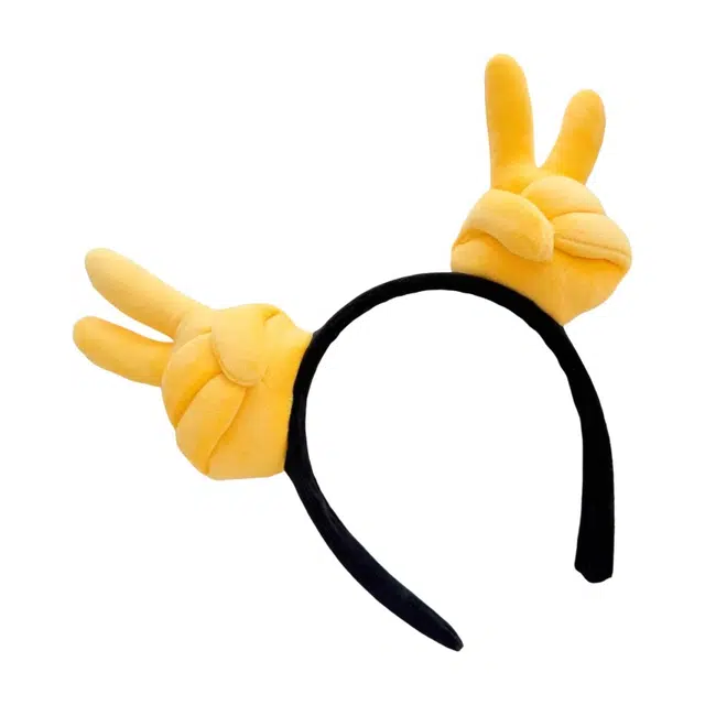 欧洛伊 搞怪大拇指胜利比心手势毛绒布艺搞笑头饰 聚会装饰头箍