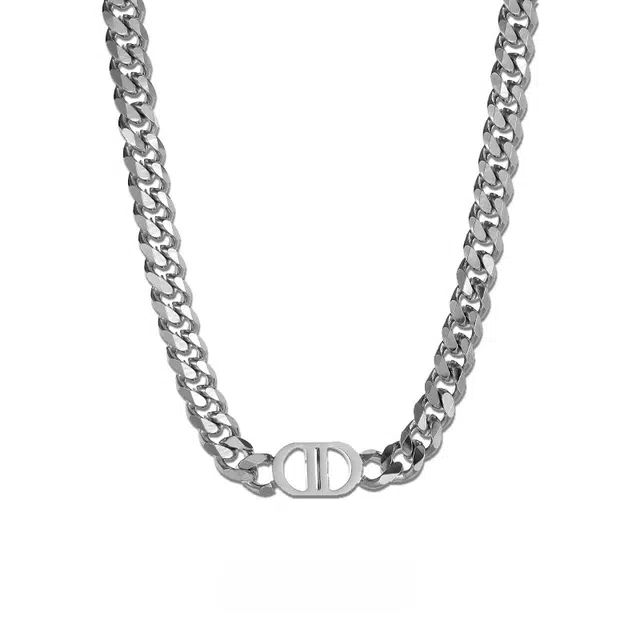 金碧鸢 潮流百搭时尚简约 钛钢 项链 男款 银色