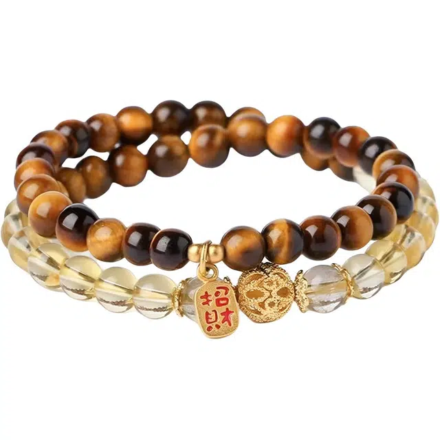 翠雅金楼 八方来财 新中式国潮大气  招财转运 福运连绵 学业进步 时尚百搭通勤#好运天然 虎眼石 手串 男女同款情侣款