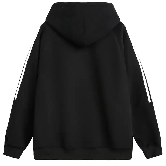 王者荣耀 明世隐款 美式街头复古经典款横杠撞色运动训练休闲潮流百搭拉链螺纹袖口连帽开衫长袖卫衣 男女同款