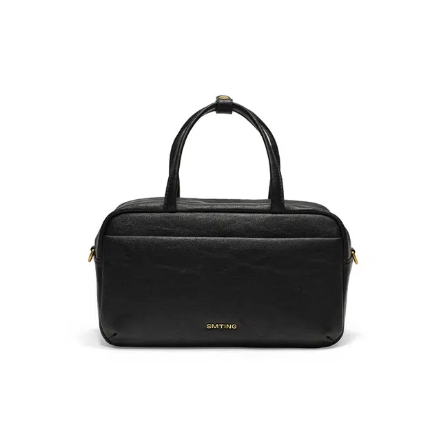 西木汀 浮华 小众设计高级感通勤百搭轻便携带 牛皮 单肩斜挎手提包 常规 女款 深邃黑/杏仁黄/米白色