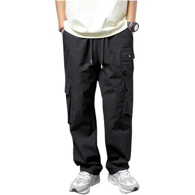 半空山 半空山日系机能伞兵潮牌高街痞帅百搭速干宽松户外运动多口袋直筒休闲工装裤 男女同款