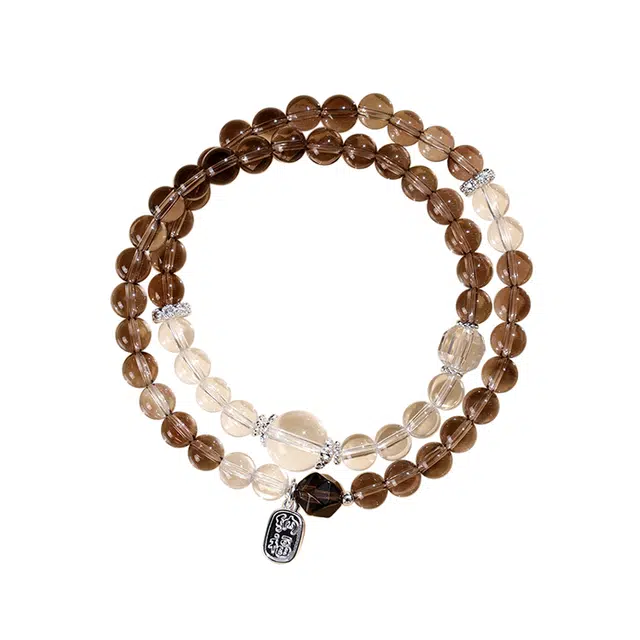 周百福 显白浪漫高级感纳福福牌小众时尚百搭#好运 白水晶 手串 男女同款情侣款