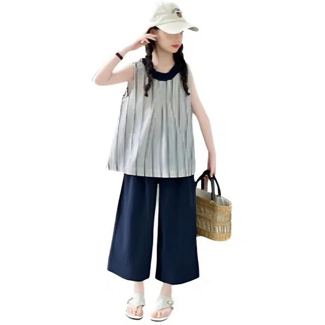 木木兔休闲运动套装 时髦洋气女童衣服夏装短袖潮牌小学生女孩国潮 女款