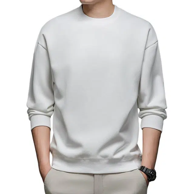 卡丹狄诺 秋季时尚简约纯色套头圆领长袖卫衣 男款