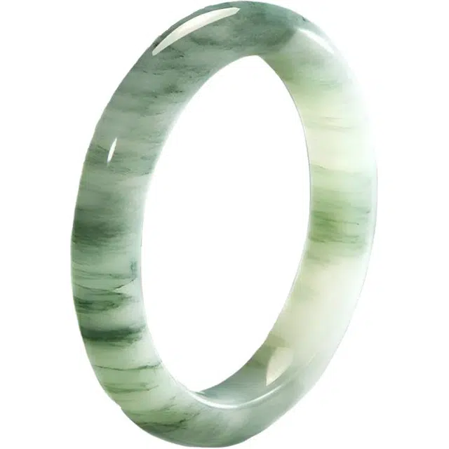 老庙 新中式江南烟雨意境多绿闭口 国风复古清冷轻奢温婉气质灵动简约百搭#好运 天山翠 手镯 女款