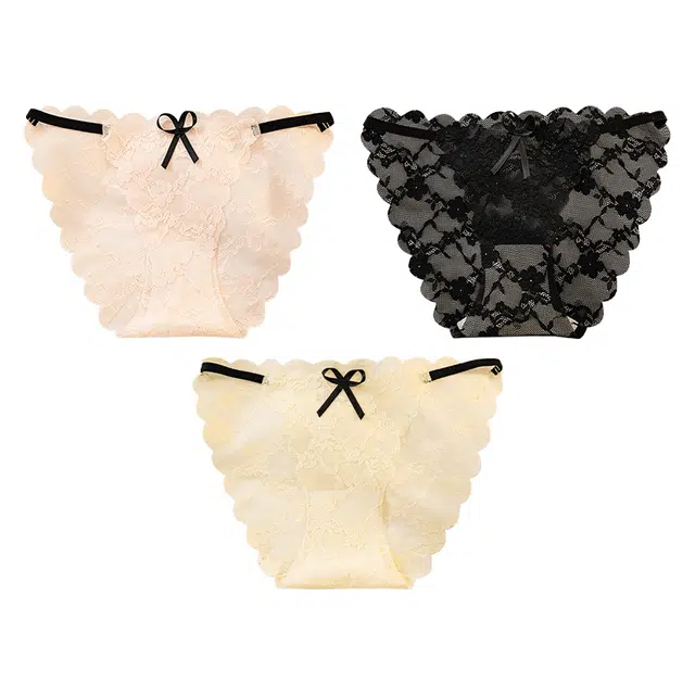 二三二三 透气吸汗防夹臀不卡档法式轻薄纯欲亲肤柔软抑菌舒适中腰高弹潮流简约时尚百搭性感内裤 女款