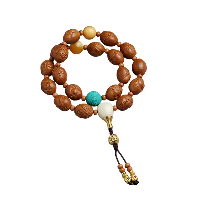 宣华意 精品雕刻文玩小尺寸十八子盘玩念佛珠手持正品#好运 猴头核桃 手串 男女同款情侣款