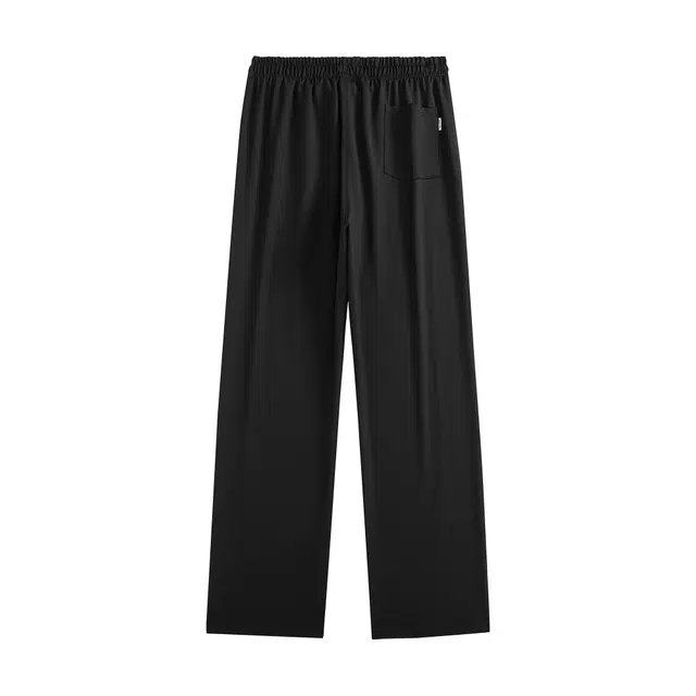 海底小纵队 美式高街简笔爪痕路线品牌字母印花宽松舒适透气直筒中腰系带长裤休闲裤 男女同款