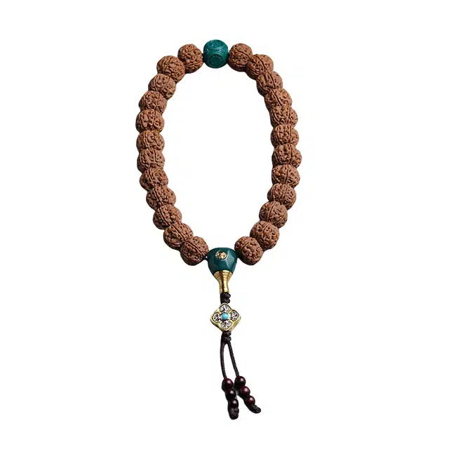 宣华意 精品中式国风念佛珠配饰雪巴琉璃吊坠文玩#好运 金刚菩提 手串 男女同款情侣款