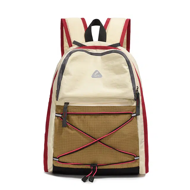 笛贝嘉 轻便大容量时尚潮流百搭 牛津布 双肩包 常规 男女同款情侣款 米色/卡其色