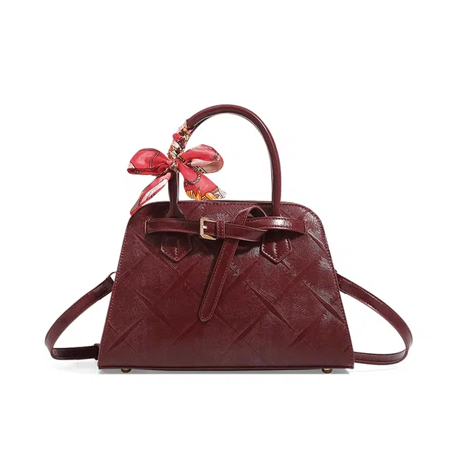 CLEVER& KETCH Quilted PU Shoulder Bag Red