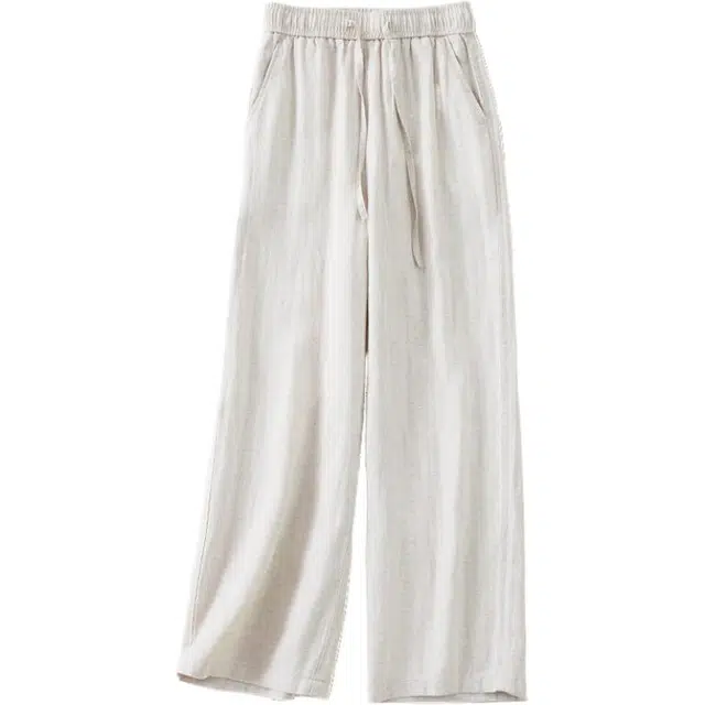 潞优野 莱赛尔天丝亚麻阔腿裤宽松垂感舒适山本棉麻裤夏季薄款休闲裤 女款