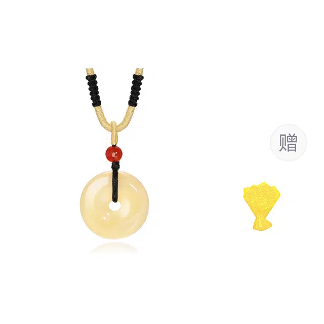 【遇见平安】 金六福吉祥 转运上岸 时尚小众新中式 经典清冷高级感百搭显气质优雅大气#好运天然 玉髓 项链 男女同款情侣款
