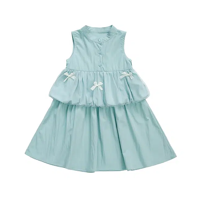 天才小熊连衣裙 简约清爽清新无袖 中小童