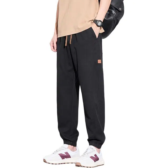 协协乐 美式工装秋冬季高街潮牌宽松束脚哈伦潮流百搭运动九分长裤牛仔裤 男女同款