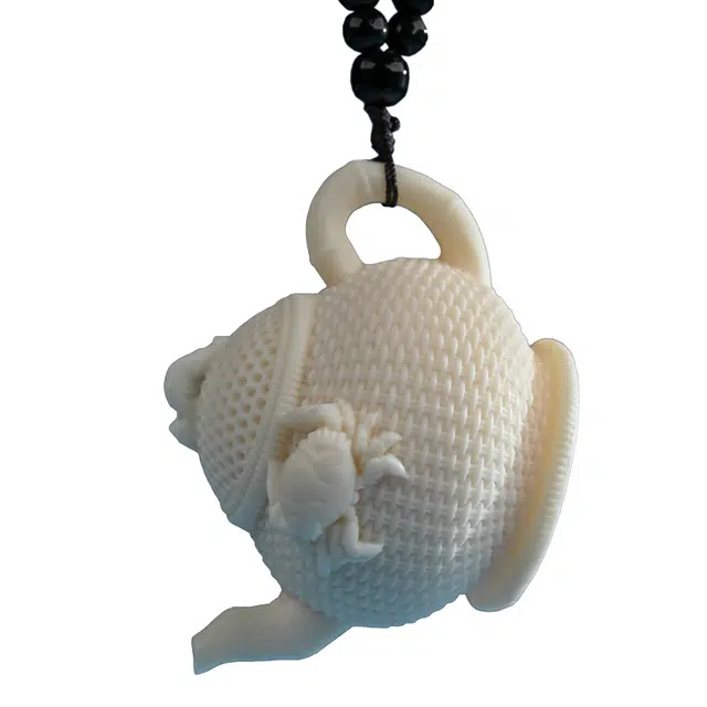 灵晔 国潮再造新中式原创轻奢高级感文玩盘玩把把壶螃蟹竹篓壶款转运百搭#好运连连 象牙果 手把件 男女同款情侣款