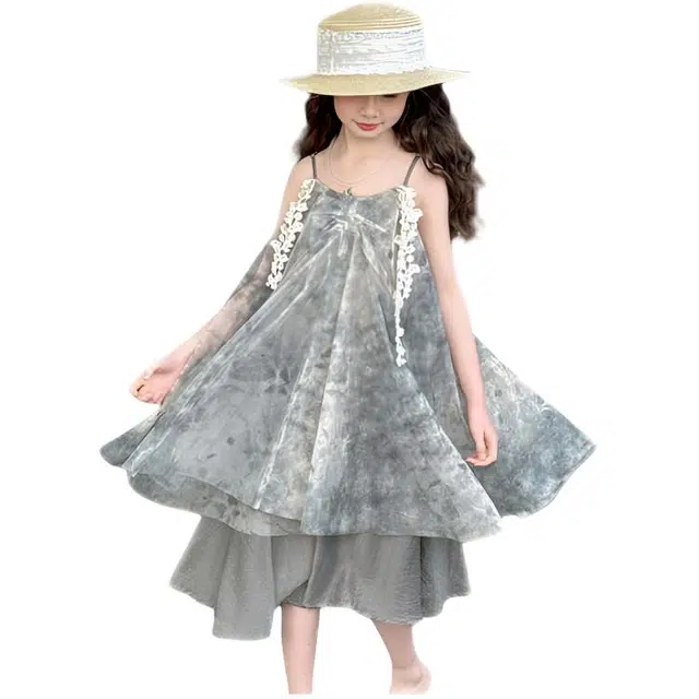 天才小熊连衣裙 女童夏季大童潮牌小孩 小女孩洋气时髦 漂亮 甜美风公主裙韩版