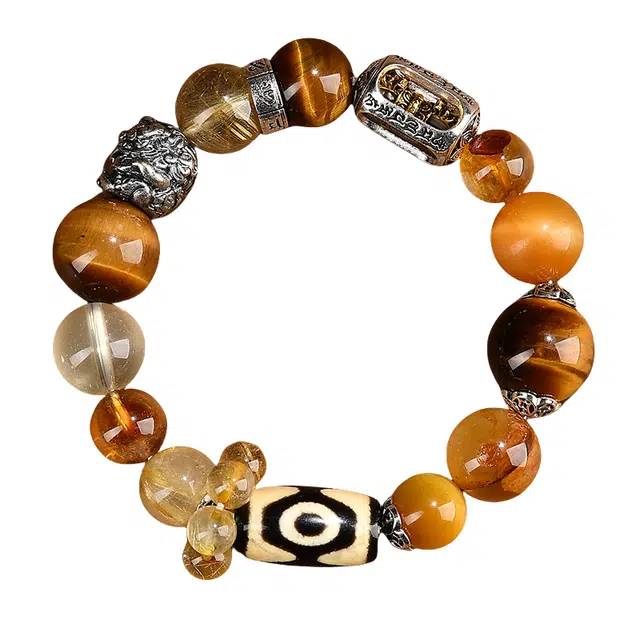 子婳 多宝财神平衡五行补土前途无量吞金貔貅招财转运#好运 黄水晶 手串 男女同款情侣款