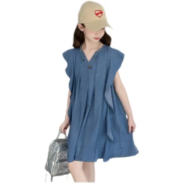 天才小熊连衣裙 时尚宽松裙子 夏季舒适百搭 潮流 重工牛仔 青少年