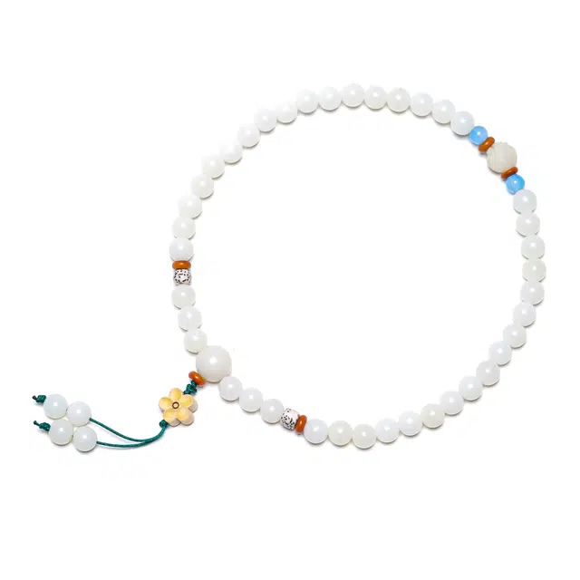 絮物 小众温柔气质时尚百搭设计感念珠文玩平诸事顺遂文玩出街神器盘玩上岸#好运 白玉菩提 手串 男女同款情侣款