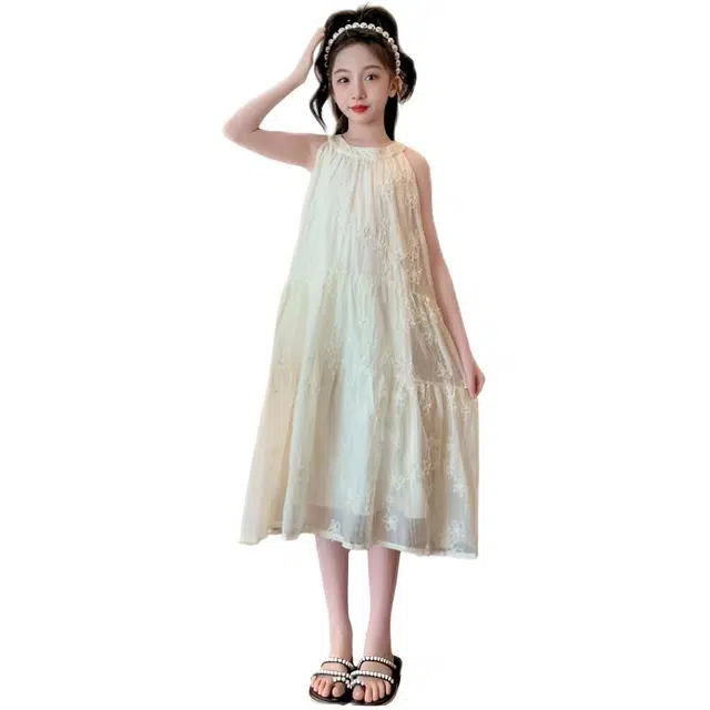 天才小熊连衣裙 舒适亲肤简约无袖 中小童