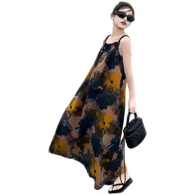 天才小熊连衣裙 柔软时尚亲肤吊带 中小童