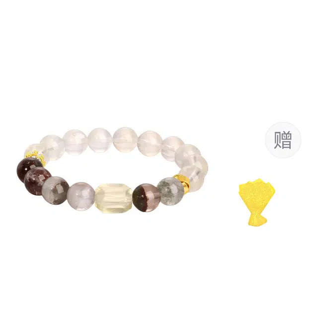 金六福吉祥 新中式国风复古轻奢转运日常通勤大气显白好搭配水逆退散守护上岸#好运天然 白水晶 手串 女款