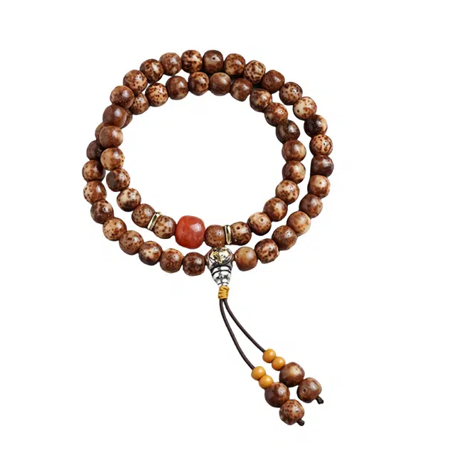 宣华意 精品虎皮陈籽手持念佛珠 藏式文玩配饰玛瑙#好运 星月菩提 手串 男女同款情侣款