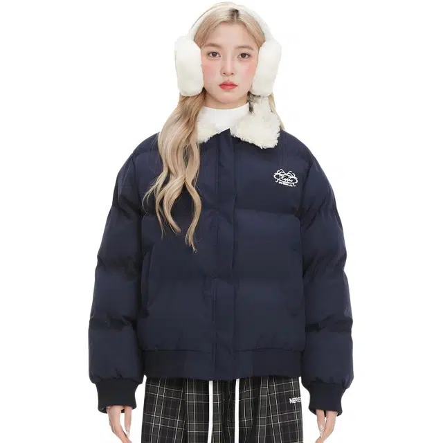 柏黛妃 潮牌字母刺绣美式设计感长袖棉服 女款