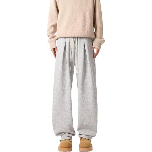 加荣 美式复古高街弯刀日常出行通勤百搭宽松直筒阔腿休闲裤 男女同款