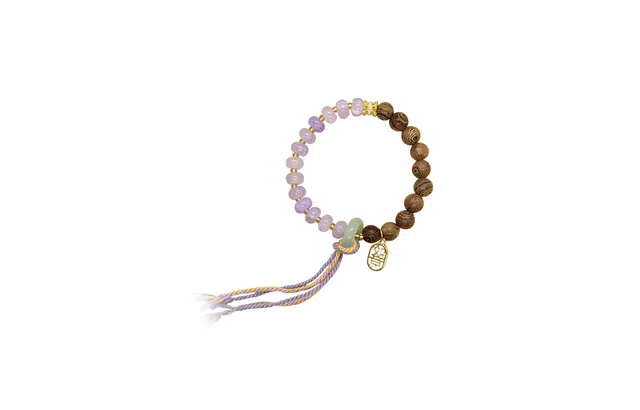 迎百宝 复古新中式国潮文艺轻奢简约素雅精致小众百搭设计感文玩盘玩平安喜乐万事如意#好运 鸡翅木 手串 男女同款情侣款