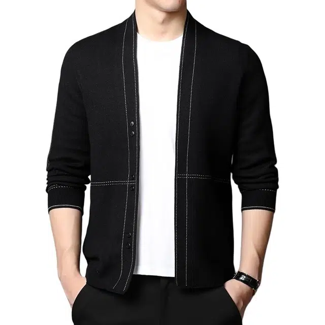 卡丹狄诺 男士秋冬季加厚保暖上衣外套针织衫 男款