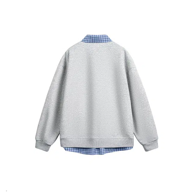 佐菲利 春秋潮流休闲纯色假俩件翻领排扣设计感卫衣 男女同款