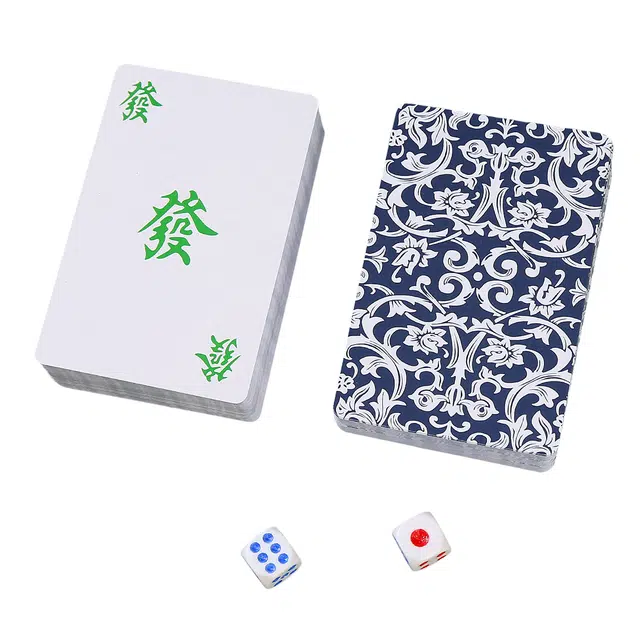 蒙小仔 当麻将遇上纸牌 家用旅行简装麻将扑克牌 国潮礼盒麻将卡牌便携户外旅行纸牌麻将宿舍静音