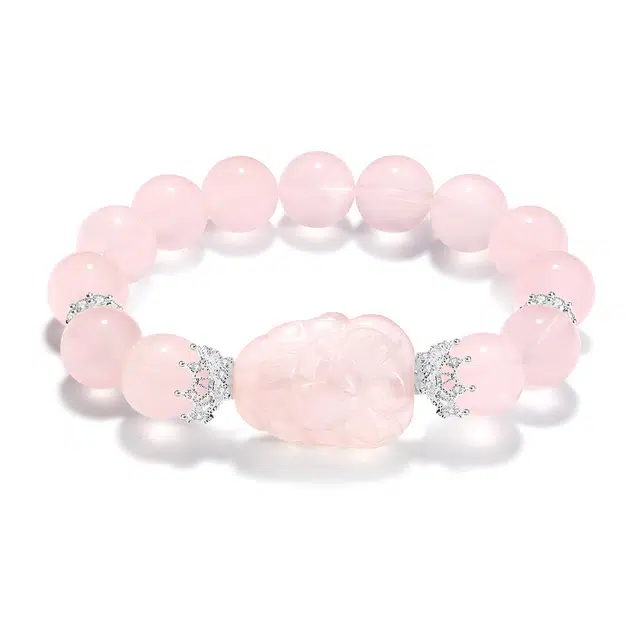 【普陀山官方已过香】 普陀山文创 迎百宝个性粉色浪漫净化磁场邂逅佳缘九尾狐甜美爱恋气质灵动念珠#好运 粉水晶 手串 男女同款情侣款