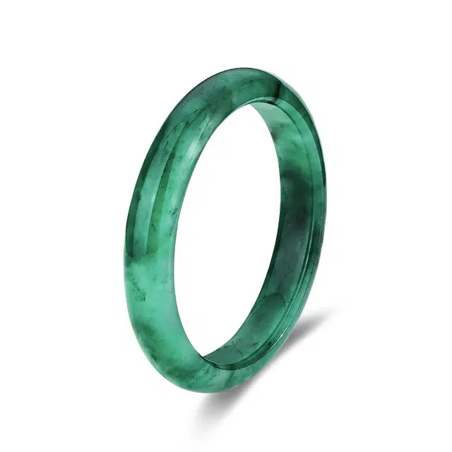 周大生 玉翠美人贵妃 气质新中式旗袍汉服百搭贵气平安镯圆镯显白 古风古韵天然 非洲翠 手镯 女款