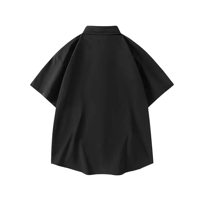 左岸 夏季韩式复古风简约纯色时尚潮流百搭休闲日常通勤户外活动宽松舒适透气吸汗冰爽潮牌衬衫 男款