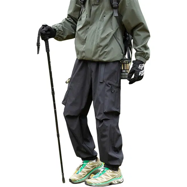 顶峰保罗 美式高街痞帅凉感舒适直筒长裤宽松小众百搭大口袋设计感潮流户外运动休闲裤 男女同款