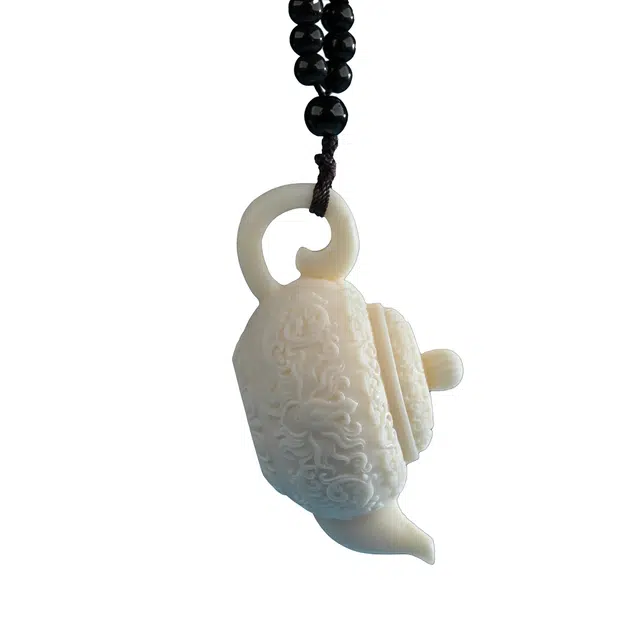 灵晔 国潮新中式麻将把把壶文玩轻奢高级感随身携带盘玩百搭小众#好运纳福喜乐 象牙果 把件 男女同款情侣款