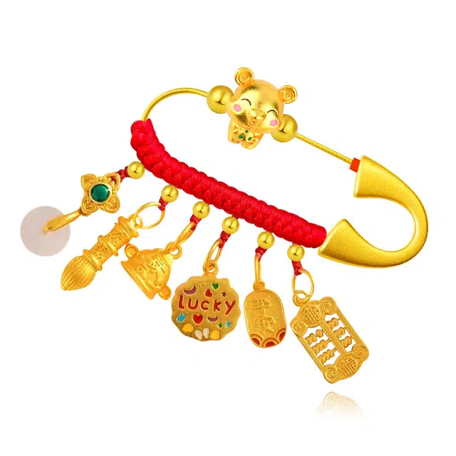 谧月珠宝 十二生肖国朝新中式简约可爱平安顺遂轻奢高级感精美小众设计精致时尚百搭好运 合金 胸针 男女同款情侣款