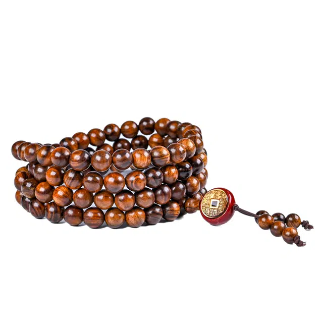 灵晔 国潮新中式文玩复古风精致精品时尚百搭文艺设计吉祥如意万事胜意平安#好运高端大气 花梨木 手串 男女同款情侣款