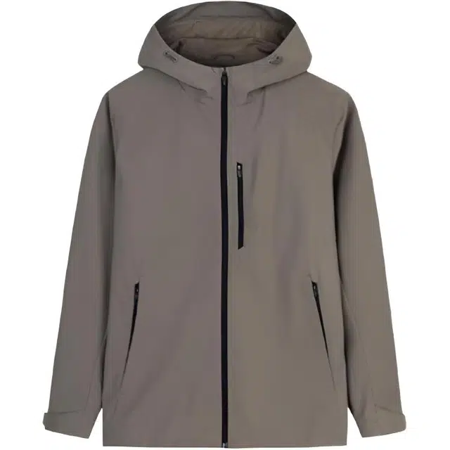 超级安踏 运动休闲简约纯色连帽拉链夹克外套 男款 石涅灰