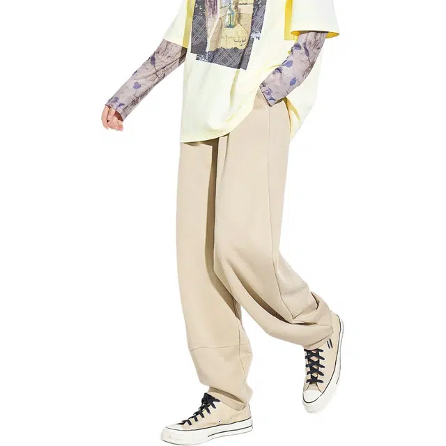 木果果木 松紧腰宽松针织百搭长裤休闲裤 女款